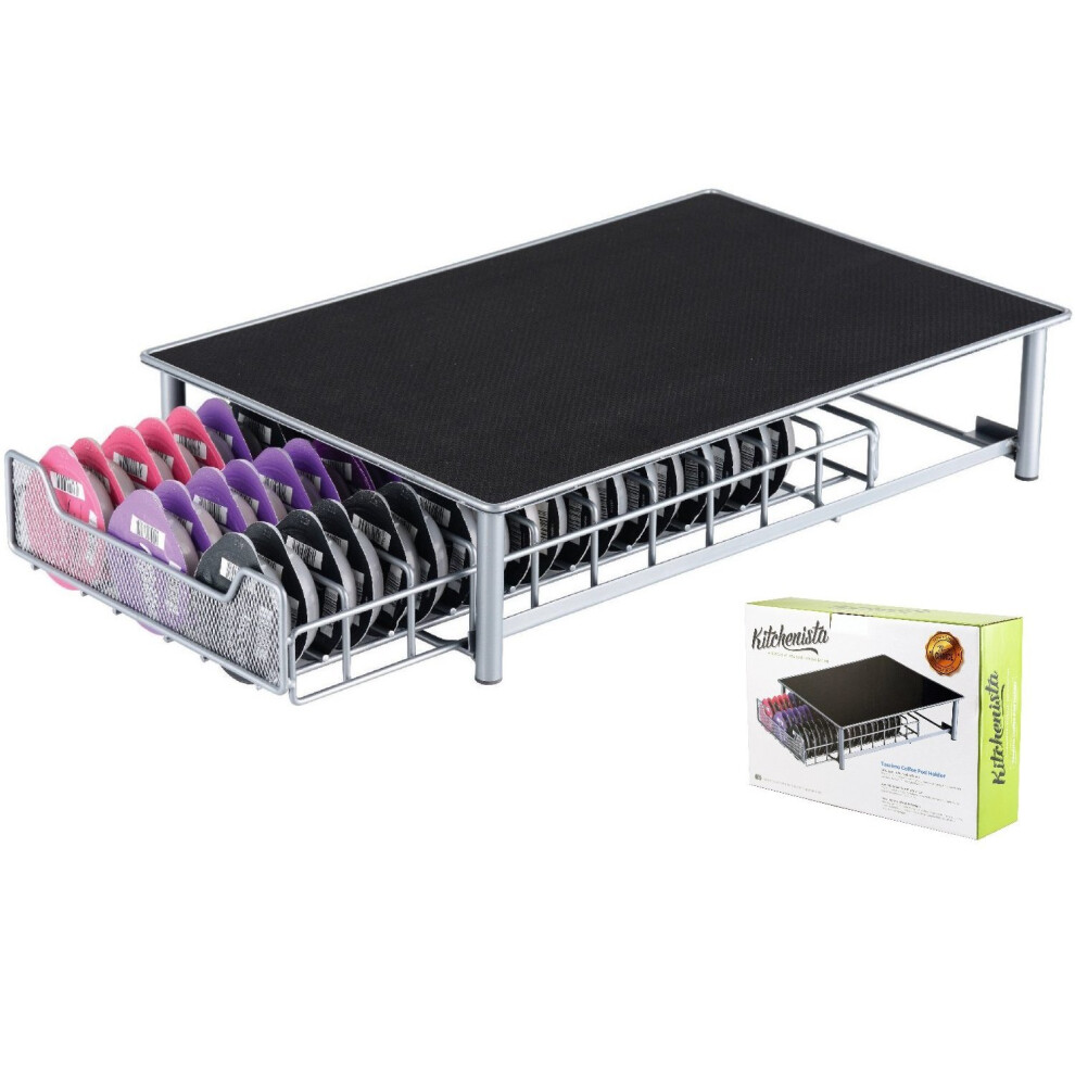 Tassimo Coffee Pod Holder - 60 Capsules Stackable Stand - Anti Vibration Non Slip Surface - Mesh Drawer Rack