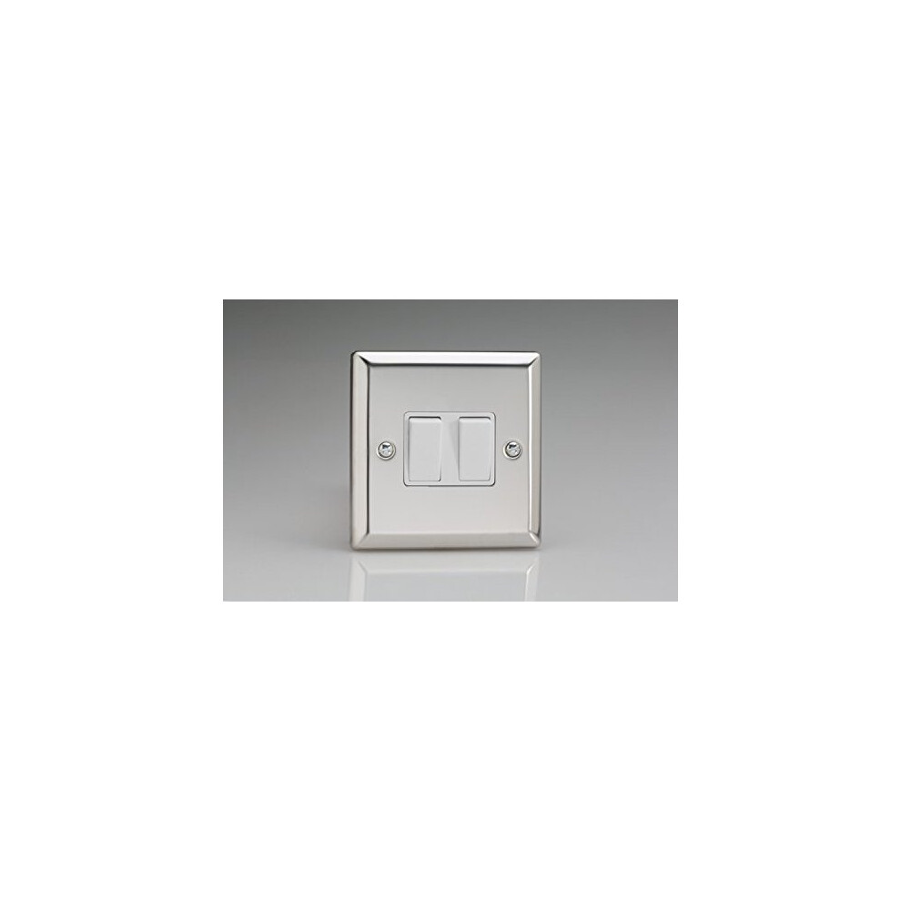 Varilight 2-Gang 10A 1- Or 2-Way Rocker Switch Mirror Chrome Xc2w 5021575720129