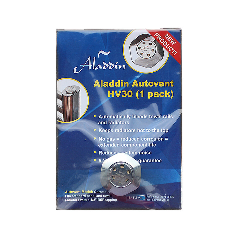 HV30 Aladdin Self Bleeding Automatic Radiator Valve 1/2" BSP Single Valve