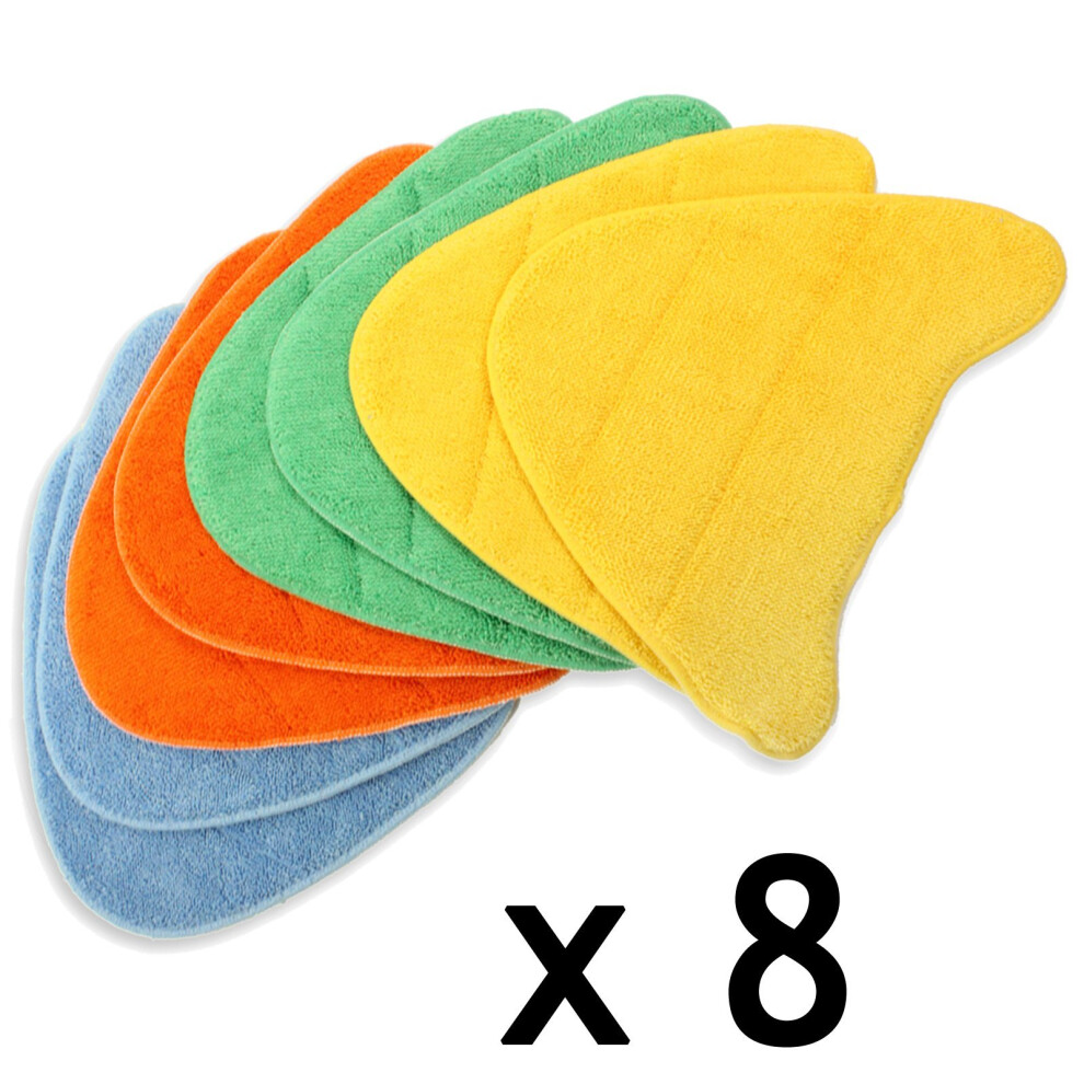 SPARES2GO Washable Cover Pads for VAX S5 S5C S6 S6S S7 S7-A S7-A+ S7-AV Steam Cleaner Mop (Pack of 8)