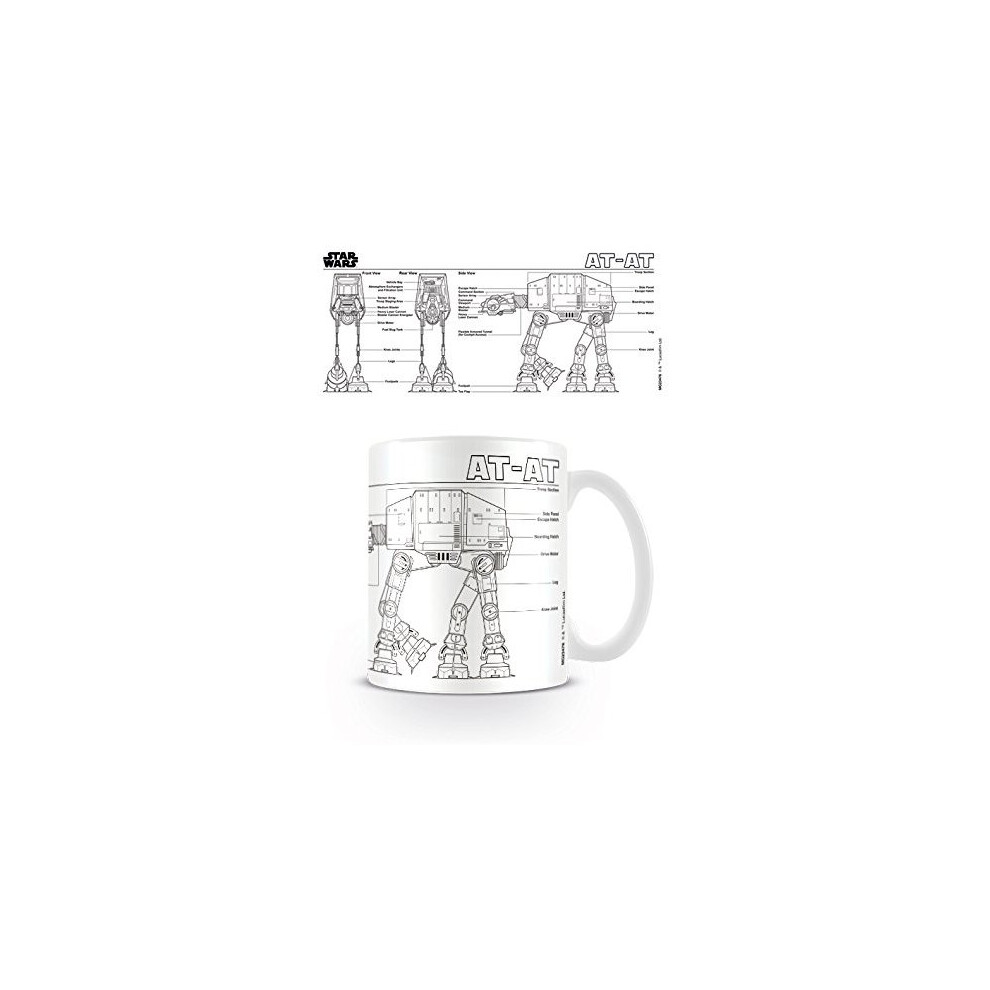 Pyramid International"Star Wars (AT AT Sketch)" Official Boxed Ceramic Coffee/Tea Mug, Multi-Colour, 11 oz/315 ml