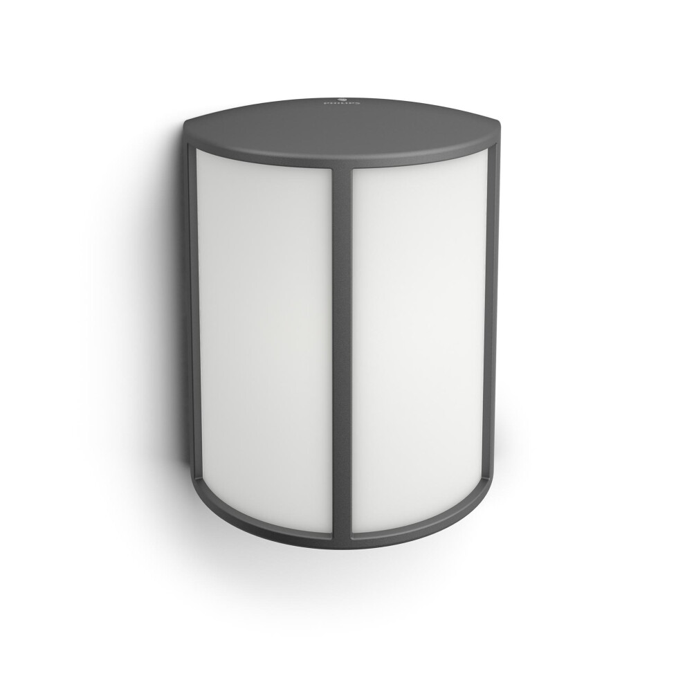 Philips myGarden Stock LED Outdoor Wall Light, 1 x 6 W Integrated LED Light - Anthracite Grey