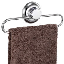 MaxHold No-Drilling/Suction Cup Towel Ring - Vaccum System - Stainless Steel Never Rust - for Bathroom & Kitchen