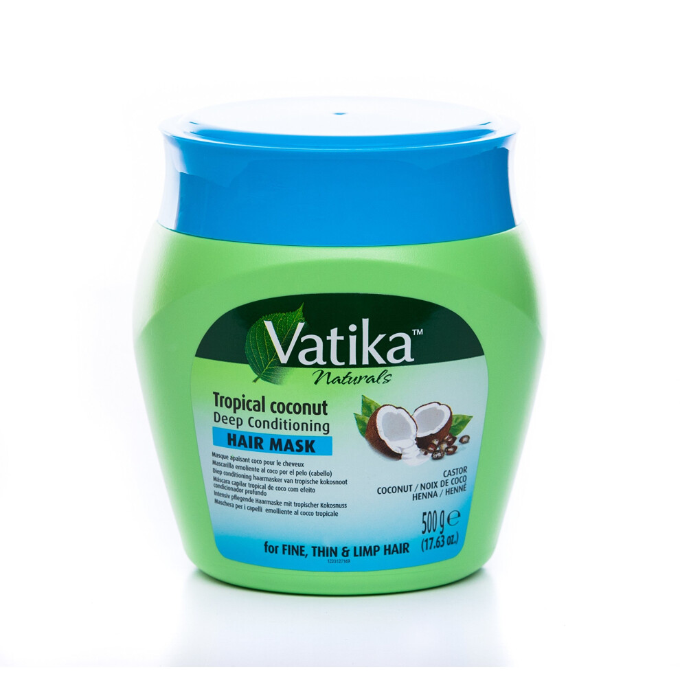 Dabur Vatika Naturals Multivitamin Tropical Coconut Hair Mask - 500G | For Volume & Thickness | Enriched With The Goodness Of Coconut Castor & Henna |