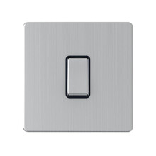 AET SL1GSWIBS 1 Gang 10 A Screwless Black Insert Metal Rocker Switch