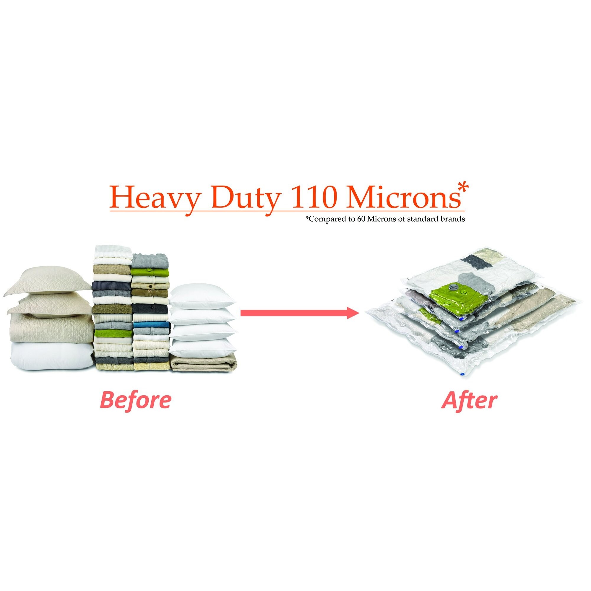 HEAVY DUTY 5 VACUUM STORAGE BAGS by Gorilla Bags, Extra Large 100x80cm