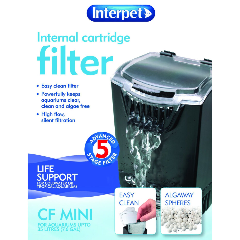 Interpet Internal Cartridge Filter Mini for Small Aquarium Fish Tank