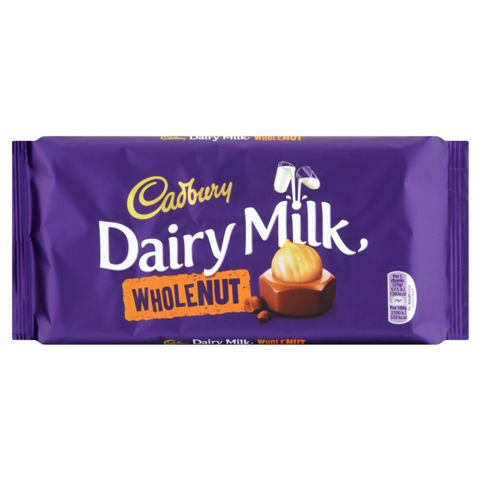 Cadbury Dairy Milk Whole Nut Chocolate Bar, 200G