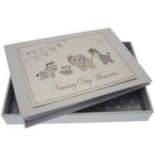 White Cotton Cards Silver Toys Naming Day Album (Tiny)