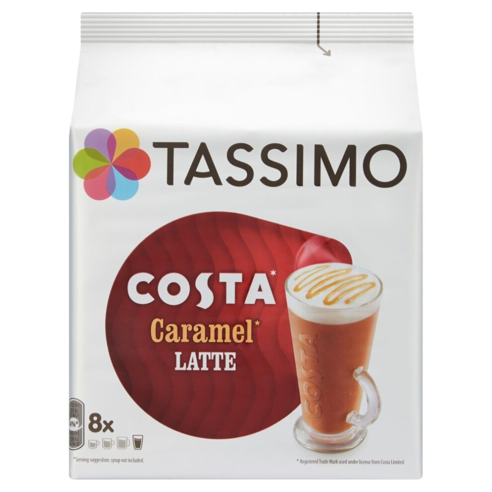 Tassimo Costa Caramel Latte Coffee Pods (16 pods, 8 servings)