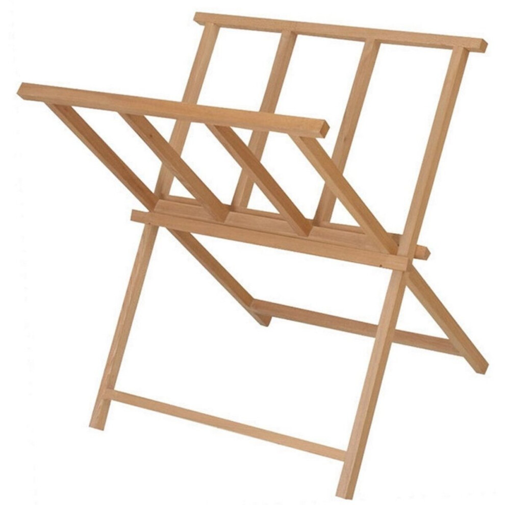 Beechwood Print Storage Rack Wooden Artwork Display Browser Stand