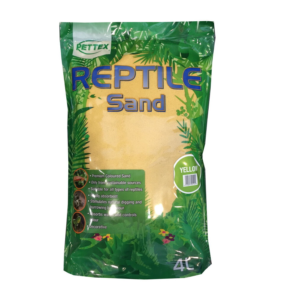 Pettex Reptile Coloured Calci Sand, 4 Litre, Yellow