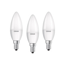 Osram LED Base Classic B Mini Candle E14, 5.70 W, 470 lm, 2700K, Frosted, 40 W replacement, Pack of 3 - C-4052899955509