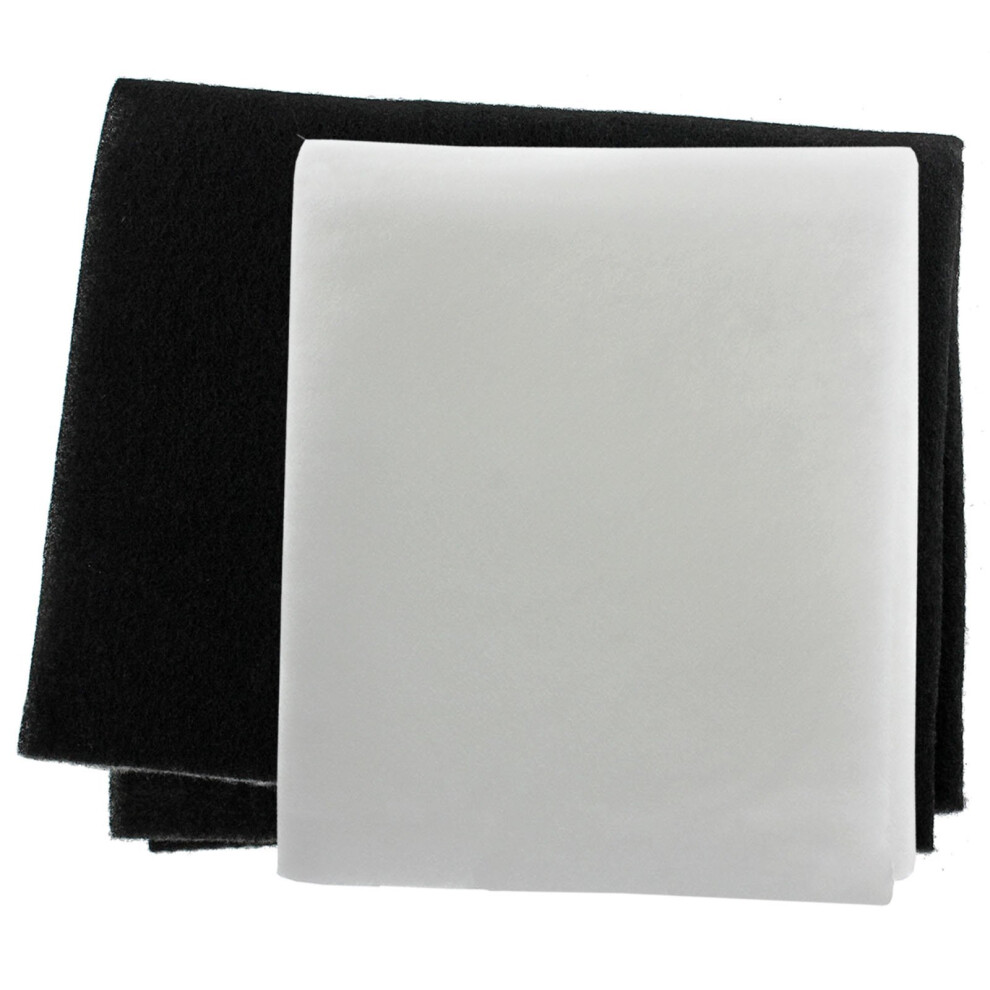 SPARES2GO Universal Cooker Hood Odour and Grease Filter Kit for Extractor Fan Vent (Pack of 2 Filters, Cut to Size)