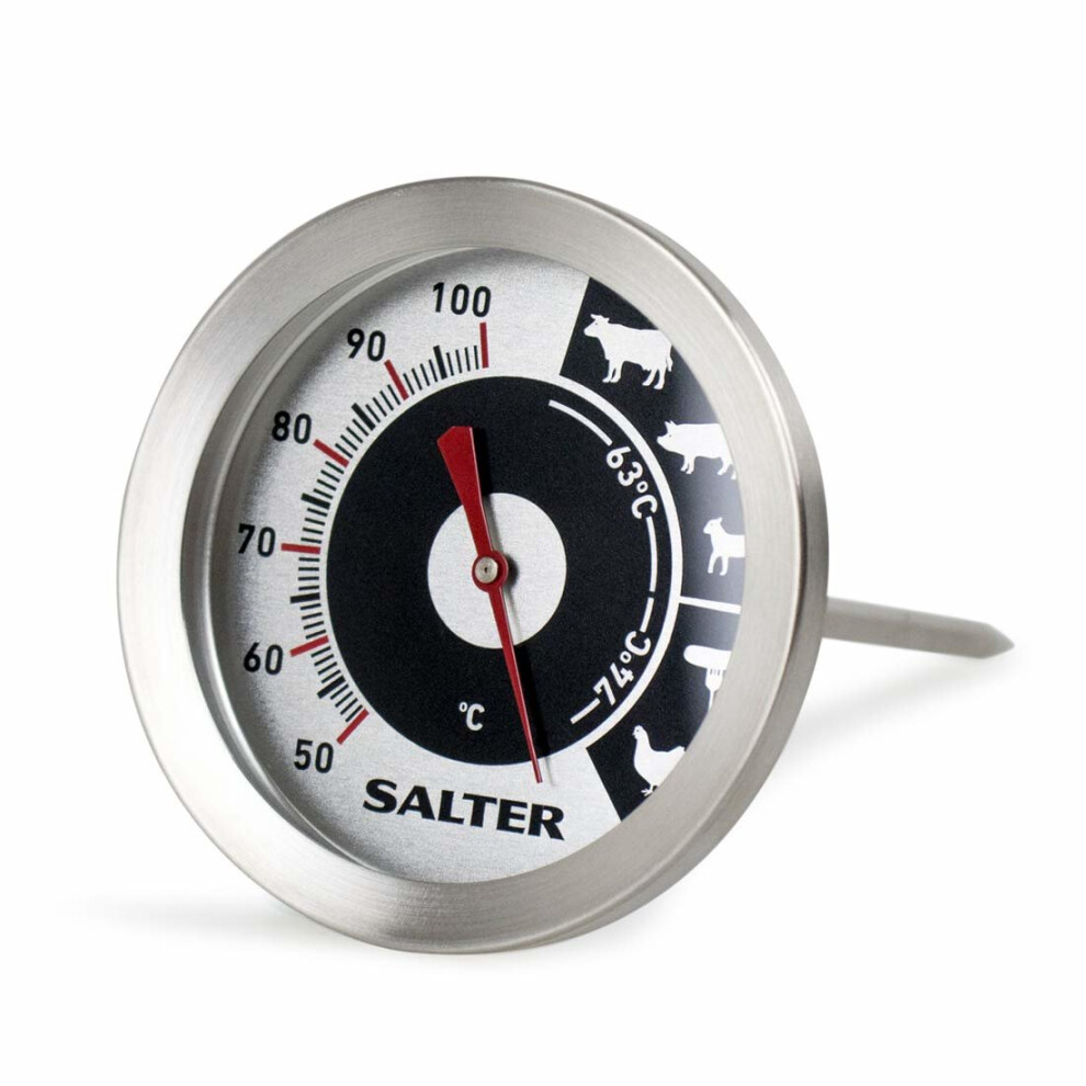 Salter Meat Thermometer, Stainless Steel, Silver, 6.2x6.2x13 cm