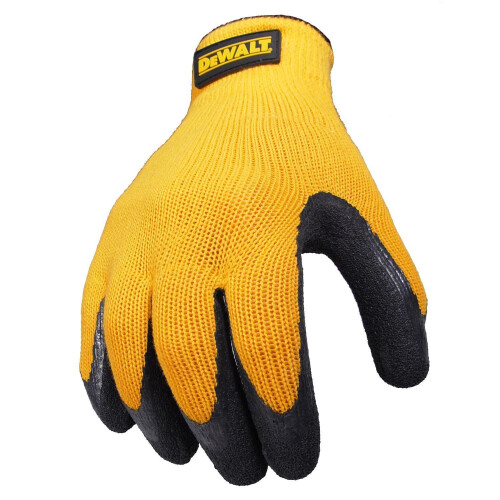 DeWalt DEWALT Dpg70L Yellow Knit Back Latex Gloves - Large 1