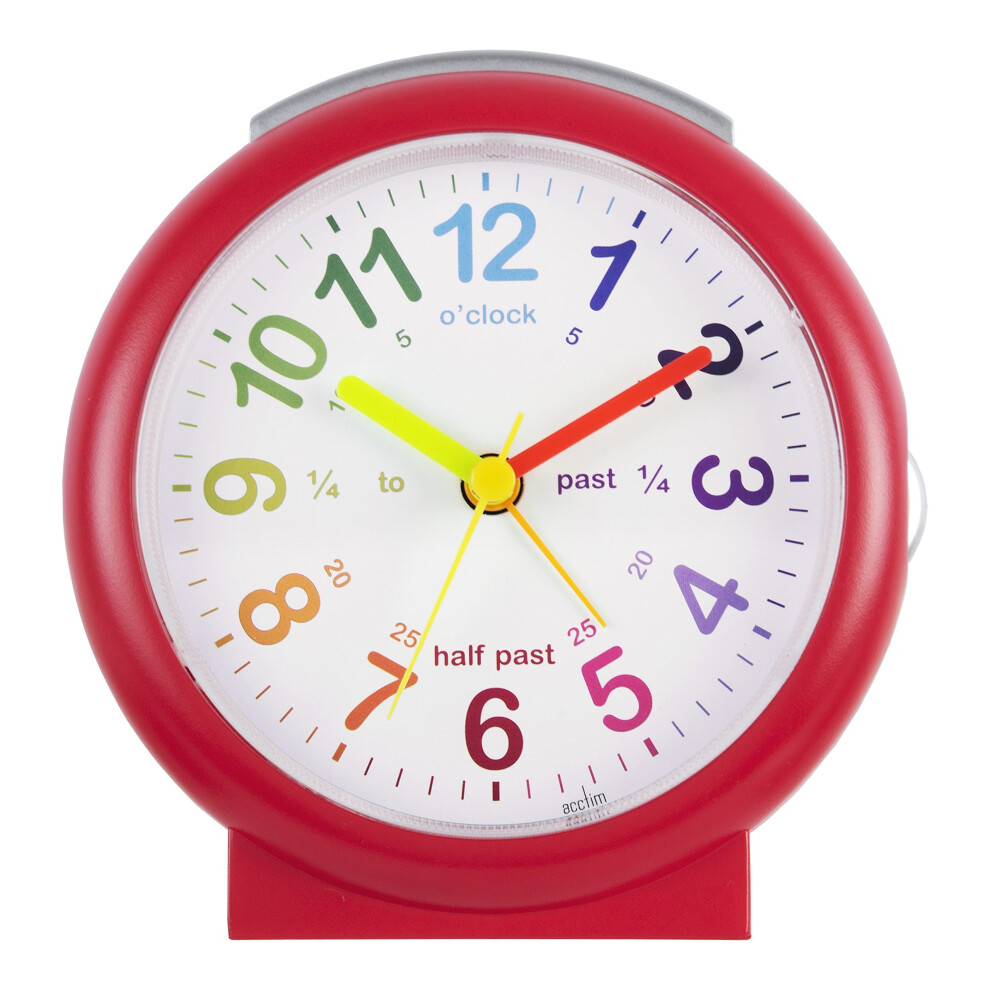 Acctim 15214 'Lulu 2' Red Time Teaching Bold Sweeping Seconds Quartz Alarm Clock