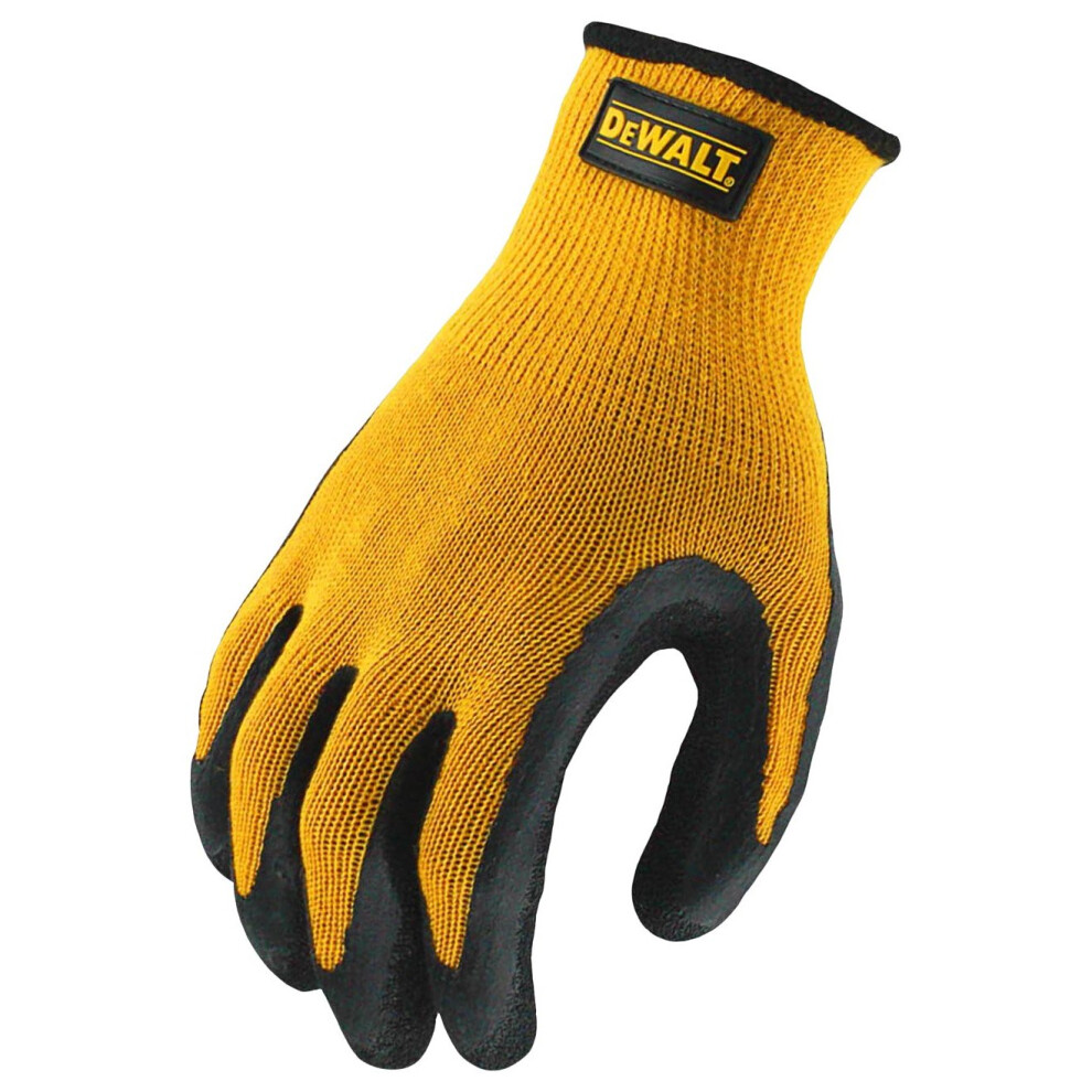 DEWALT Dpg70L Yellow Knit Back Latex Gloves - Large
