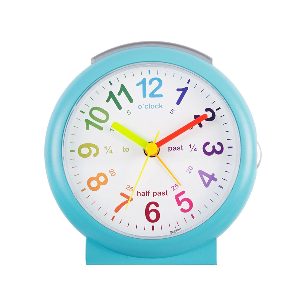 Acctim 15219 'Lulu 2' Blue Time Teaching Bold Sweeping Seconds Quartz Alarm Clock