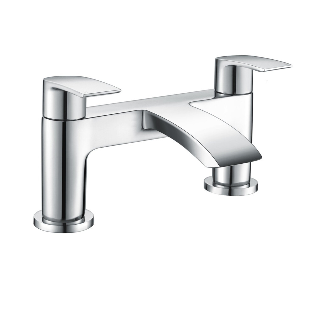 [Bath Tap] Hapilife Bathroom Waterfall Monobloc Bath Filler Mixer Tap Chrome Double Lever Tub Tap