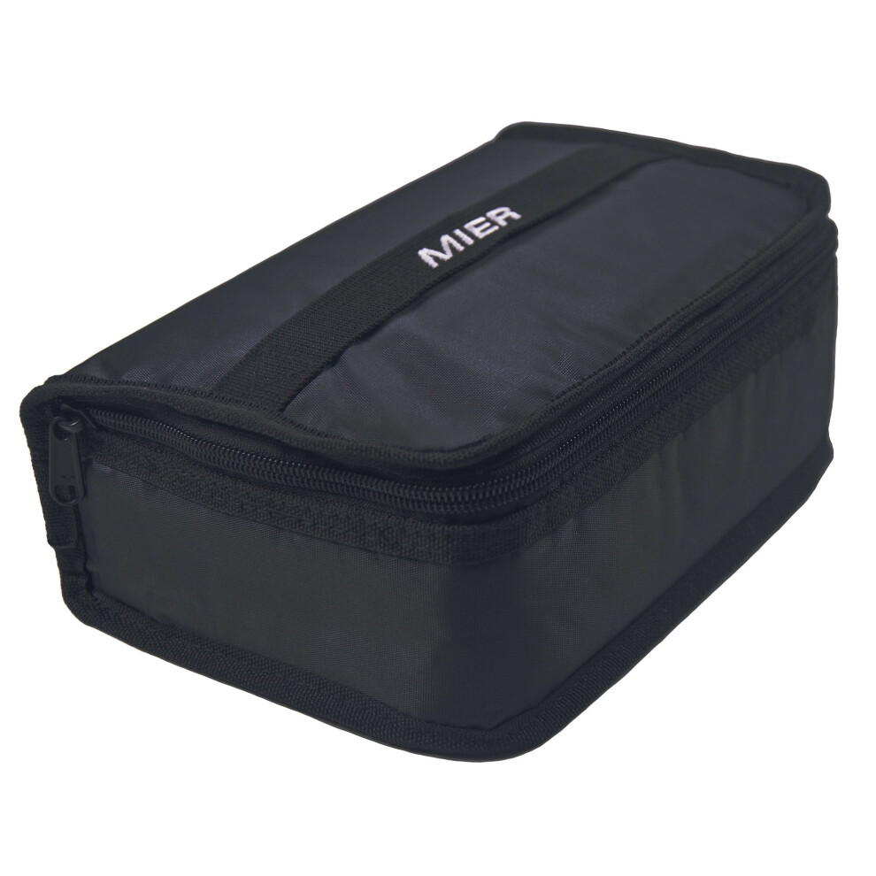 MIER Lunch Box Bag Food Storage Cooler Bags Insulated Travel Kit for Women an Men, Set of 1(Black 1pcs)