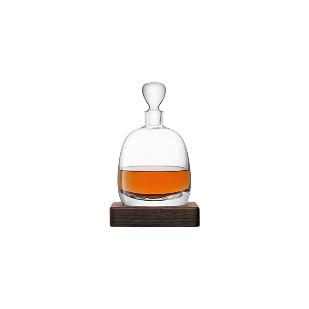 LSA International Whisky Islay Decanter with Walnut Base, Glass, Clear, 1 Litre