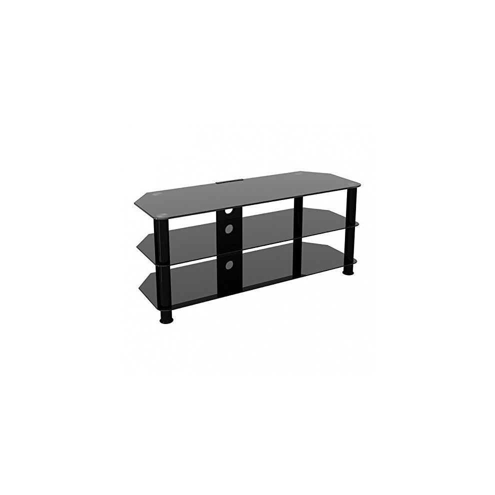 King Universal Black Glass TV Stand 114cm suitable up to 55" inch for HD Plasma LCD LED OLED Curved TVs