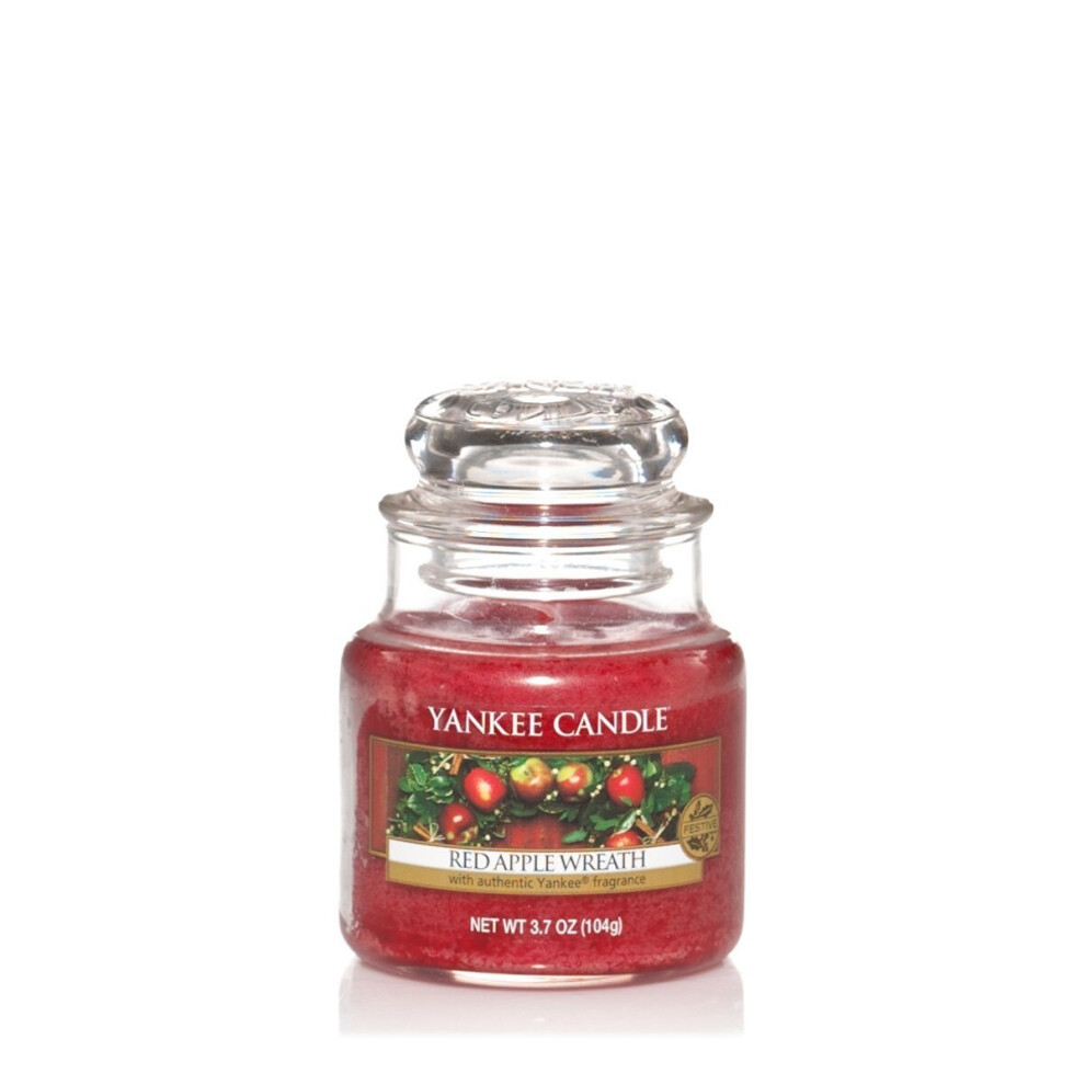 Yankee Candle Small Jar Candle, Red Apple Wreath