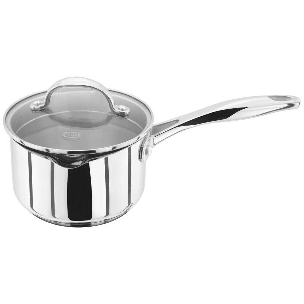 Stellar 7000 Draining Lid Stainless Steel Saucepan (14cm)