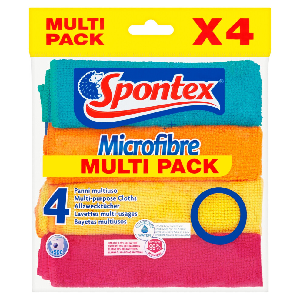 Spontex Microfibre Cloths, 4 Cloths