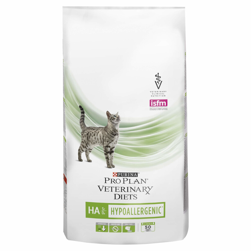 Purina Pro Plan Veterinary Diets Feline Ha Hypoallergenic Dry Cat Food 3.5Kg - Hydrolysed Protein & Purified Carbohydrates (7118346P)