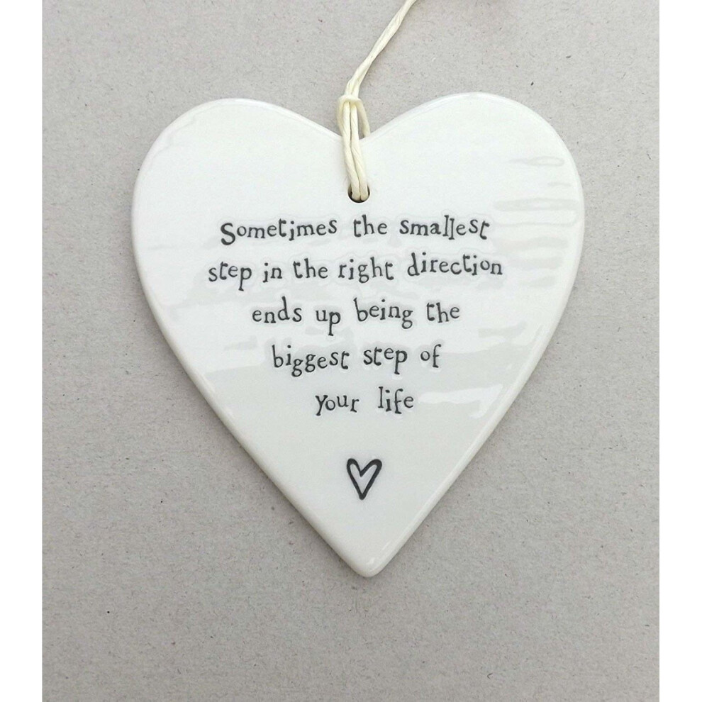East Of India Porcelain Heart - Sometimes The Smallest Step....