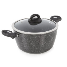 Tower Cerastone Forged Aluminium Casserole Pan with Easy Clean Non-Stick Ceramic Coating, 24 cm - Graphite