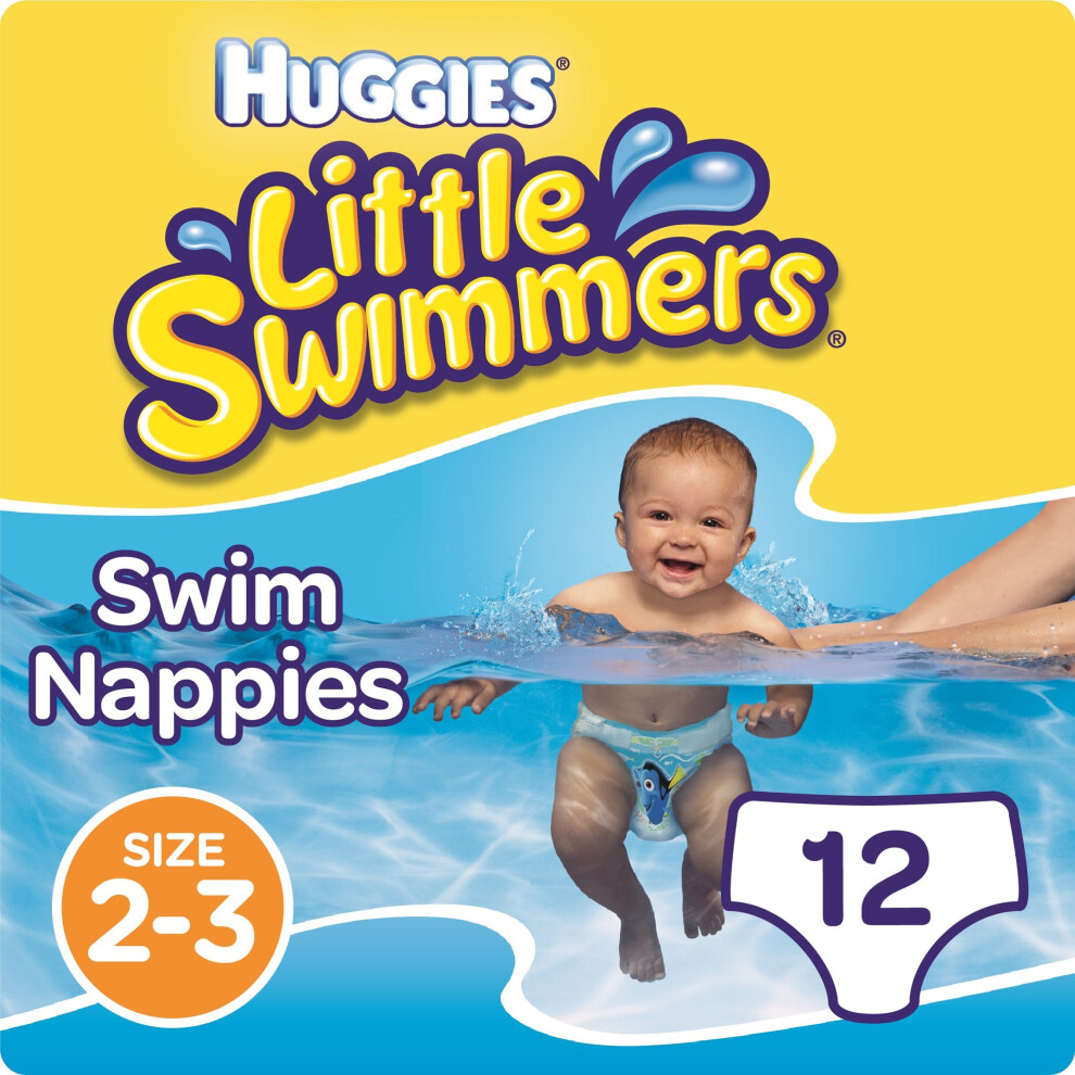 Kiqzv Huggies Little Swimmers Disposable Swim Nappies, Size 2-3 - 12 Nappies Total