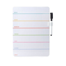 Ardoise effaçable à sec - Kikkerland - Semainier - 24 x 19 cm - Multicolore - Grille hebdomadaire