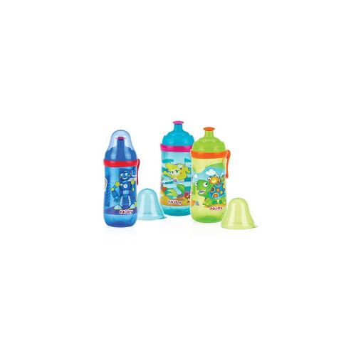 Nuby Sipeez Pop-Up Sipper Cup 18 Months+ (ID1250) - Hygienic Lid, Free-Flow, Flexible Clip, Polypropylene