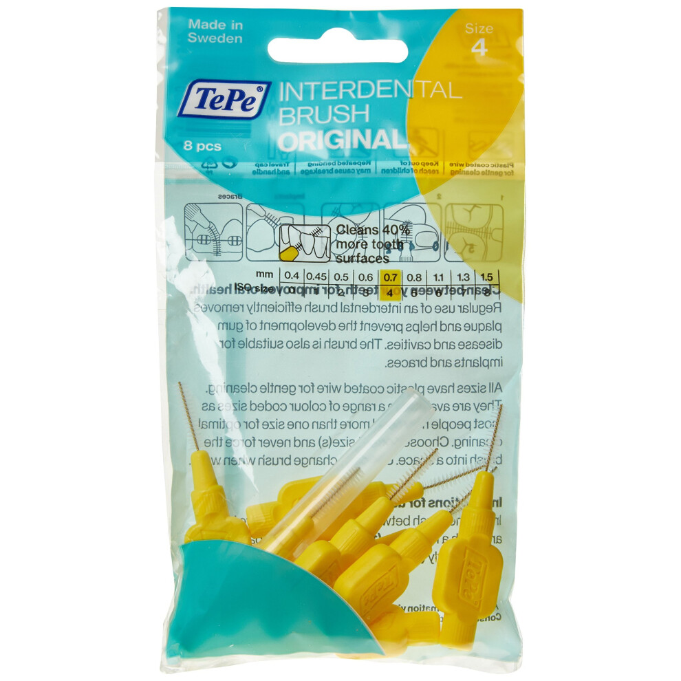 TePe 0.7 mm Size 4 Original Interdental Brush - Pack of 8