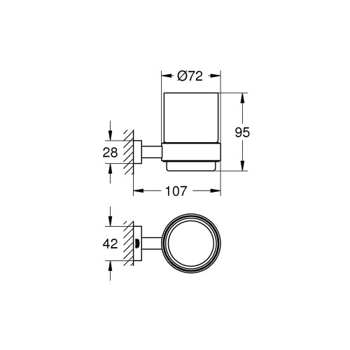 Grohe Grohe 40755001 Essentials Cube Glasbecher mit Halter 2