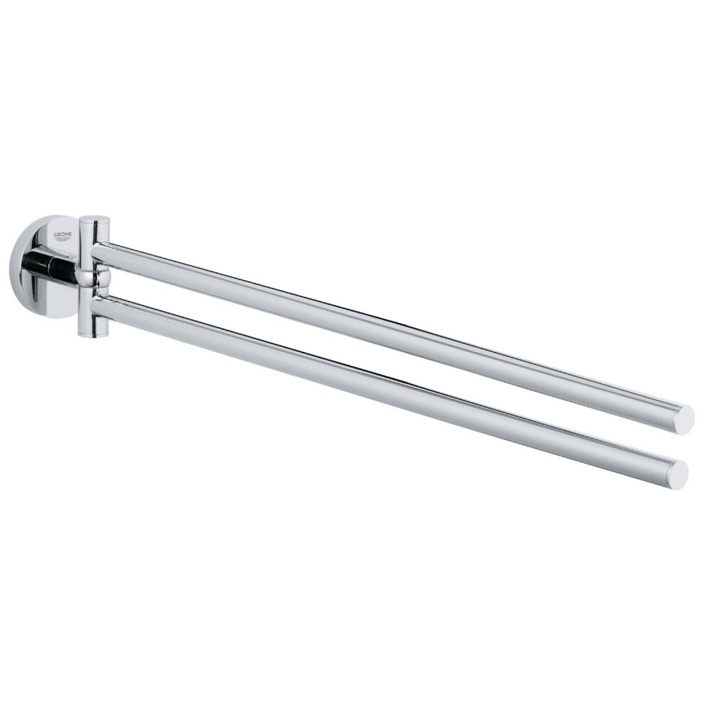 GROHE 40371001 Essentials Double Towel Bar, 449 mm, StarLight Chrome Finish