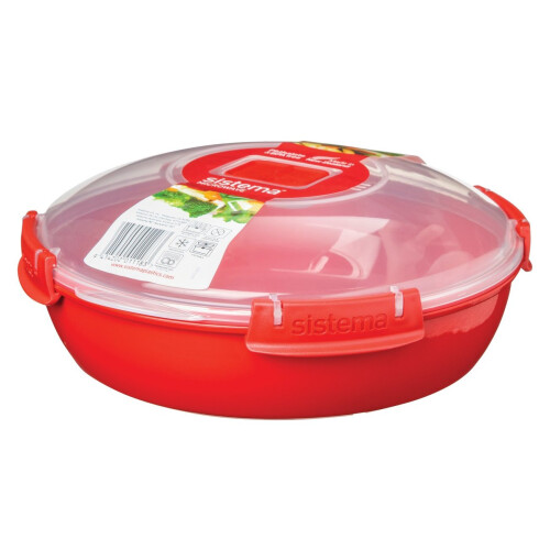 Sistema Sistema Round Microwave Dish, Red, 1.3 L