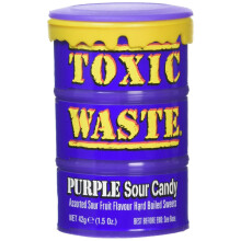 Toxic Waste Purple Drum Candy – Ultra Sour Sweets (Grape, Blackberry, Blueberry, Blackcurrant & Black Cherry) HJ8U