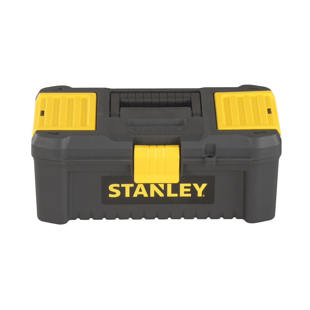 Stanley STST1-75514"Essential" 12.5" Toolbox with Plastic Latches, Black/Yellow