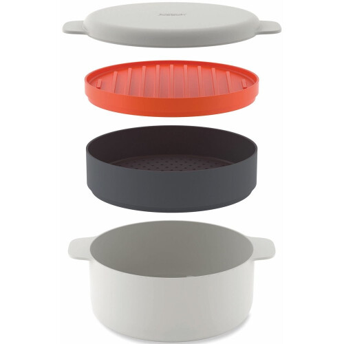 Joseph Joseph Joseph Joseph M-Cuisine 4-Piece Stackable Microwave Cooking Set - Stone/Orange 1