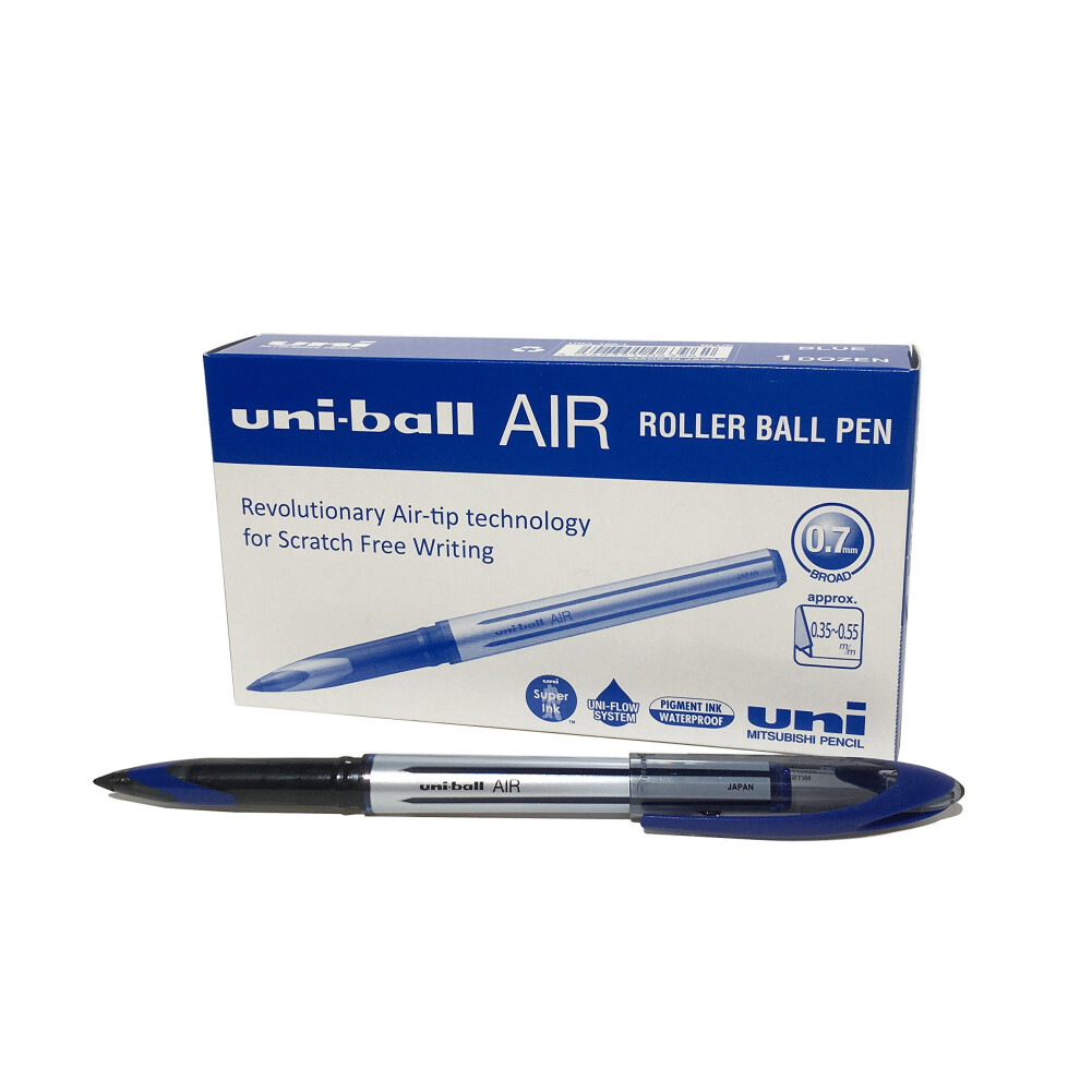 uni-ball Rollerball Pen UBA-188-L Air Medium Liquid Ink - Black/Blue 5/12 Pack