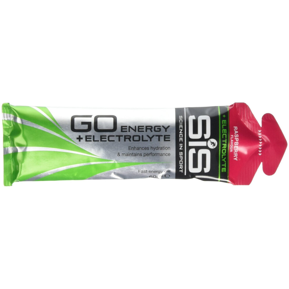 Science in Sport Go Isotonic Energy Gel with Electrolyte, Raspberry, 60 ml, Pack of 30