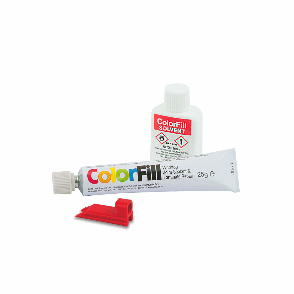 ColorFill BP081-AZ Soft Worktop Joint Sealant/Repairer and Solvent - White