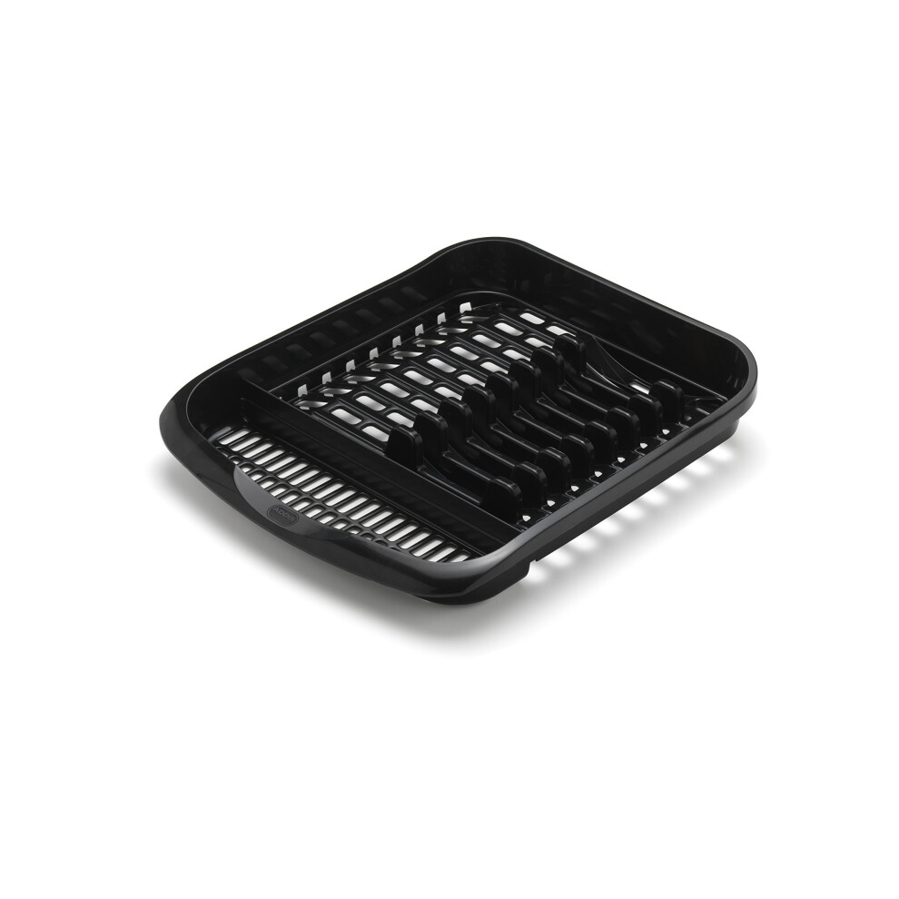 Addis Plate Dish Draining Rack, Soft Black - Holds 9 Plates, UK Made, 33x39.5x6 cm (C-516468)