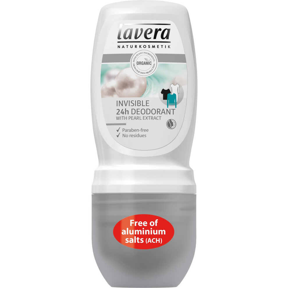 Lavera Invisible Deodorant Roll-On 24H Deo Ã¢ËÂ¢ With Pearl Extract Ã¢ËÂ¢ Organic Skin Care Ã¢ÅÂ Natural & Innovative Cosmetics Ã¢ÅÂ 50Ml
