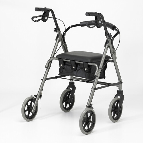 Days Lightweight Folding Four Wheel Rollator Walker with Padded Seat