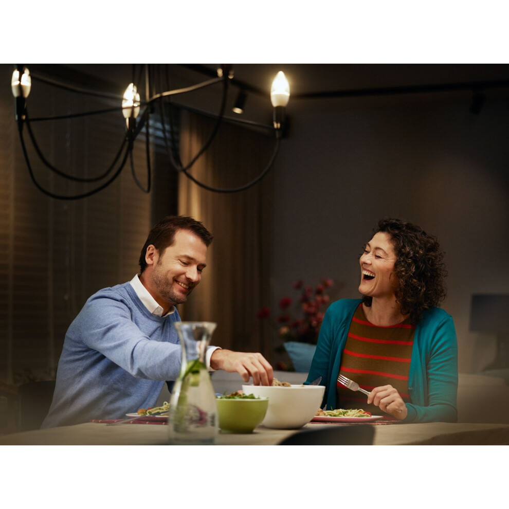 Philips B22 2200-2700 k Flame 470 lm Master LED Dimmable Dim Tone Candle Light Bulb, 6 W - Warm White